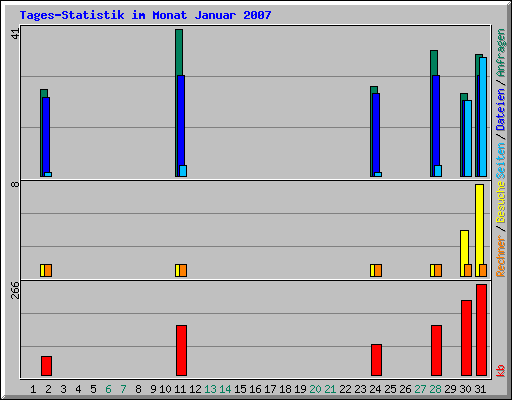Tages-Statistik im Monat Januar 2007