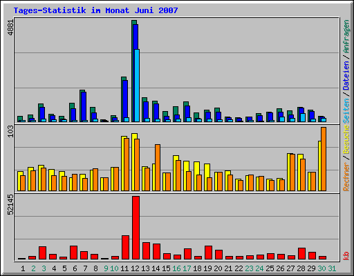 Tages-Statistik im Monat Juni 2007