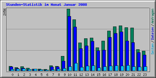 Stunden-Statistik im Monat Januar 2008