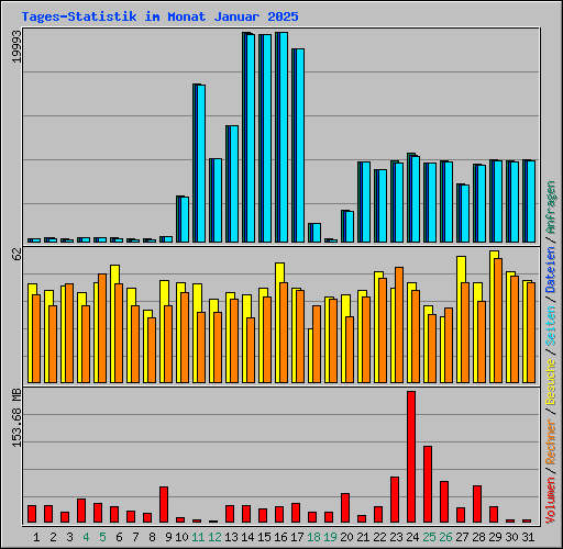 Tages-Statistik im Monat Januar 2025