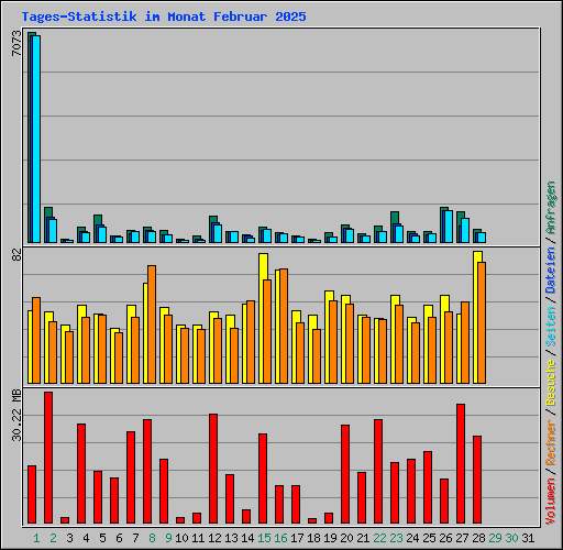 Tages-Statistik im Monat Februar 2025